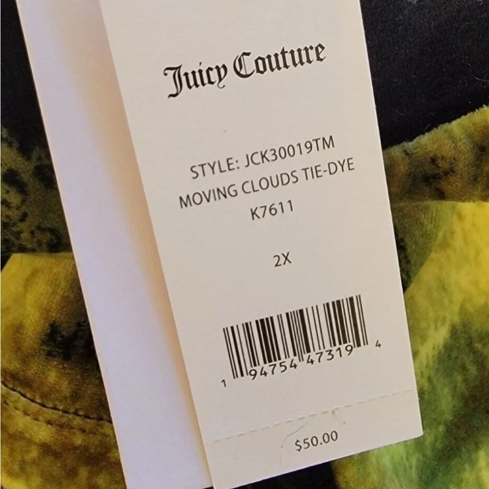 Juicy 2pc. Lounge Outfit NEW With Tags Camo Velveteen Yoga Pant/Olive L/S Tee 2X - Picture 9 of 14